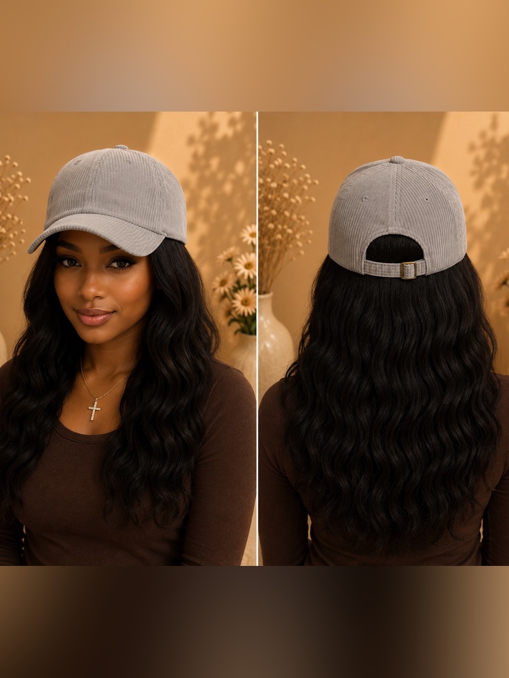 Essentials Light Gray Corduroy Baseball Cap